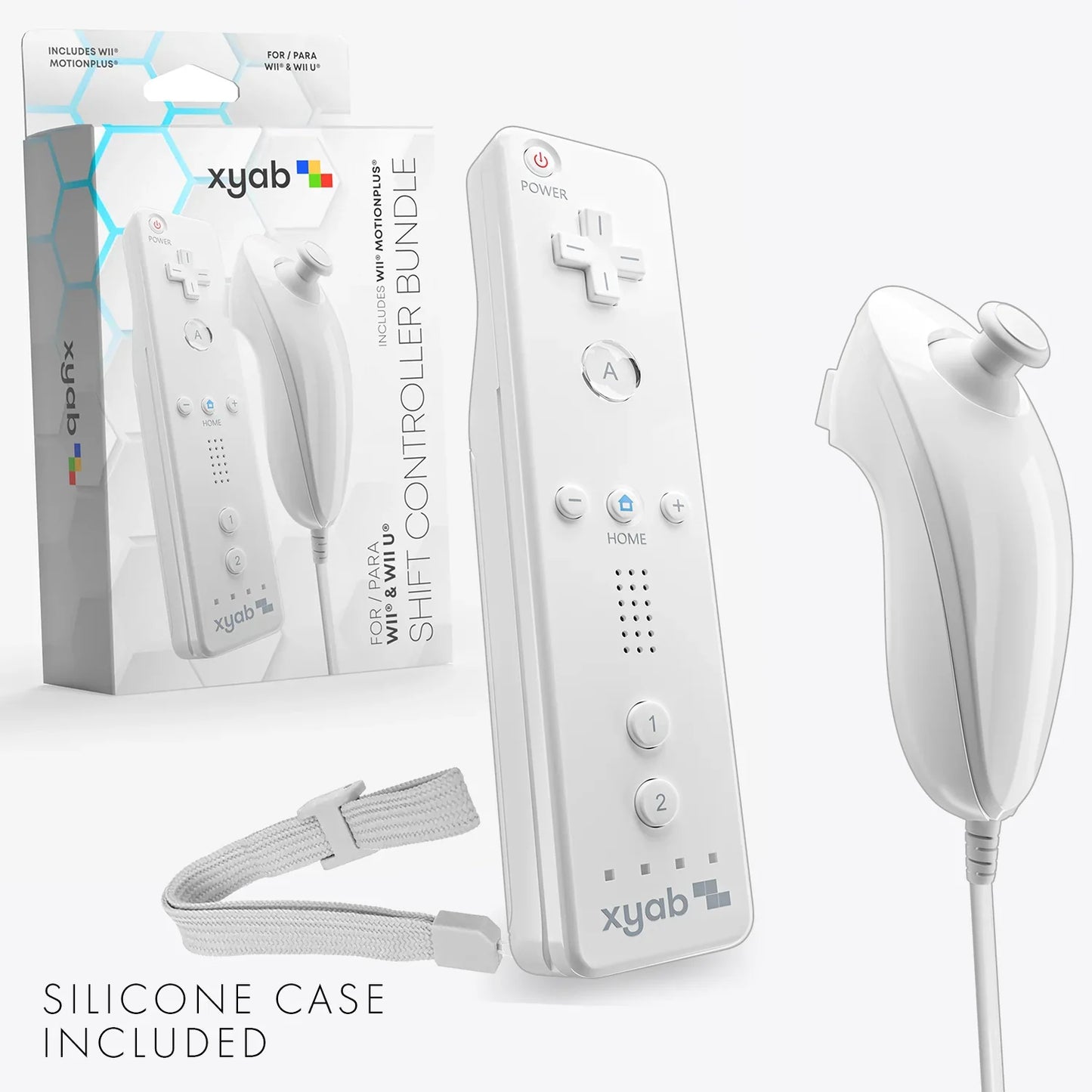 Paquete de control inalámbrico blanco compatible con Nintendo Wii y Wii U