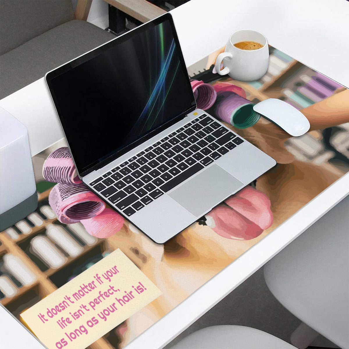 Perfect Hair with Rollers Golden Retriever Mousepad Desk Mat - available in 2 sizes