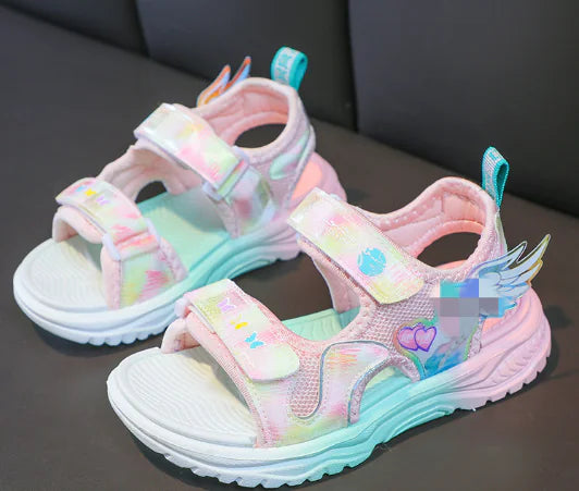 Summer New Girls' Sandals with Cartoon Wings
