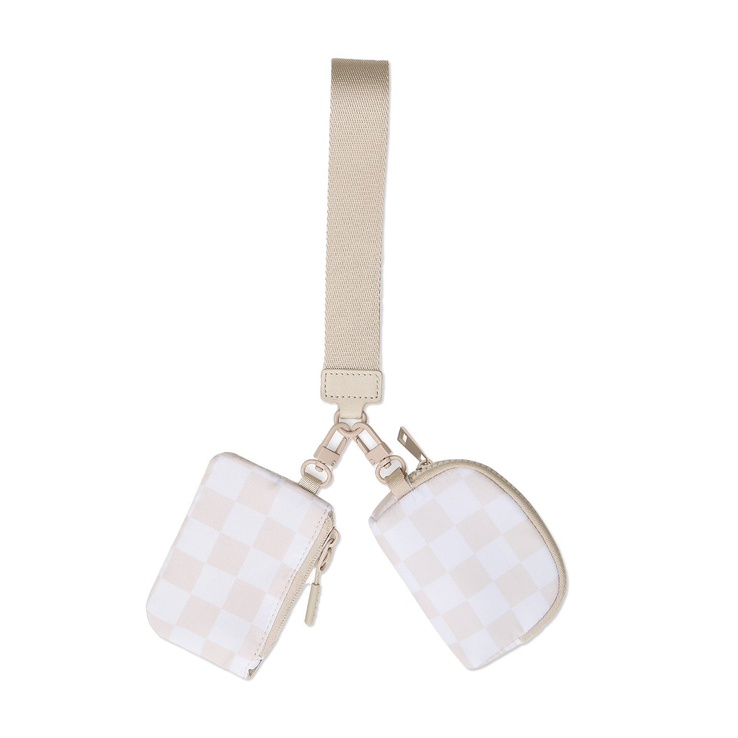 Clippable Dual Pouch Wristlet Wallet
