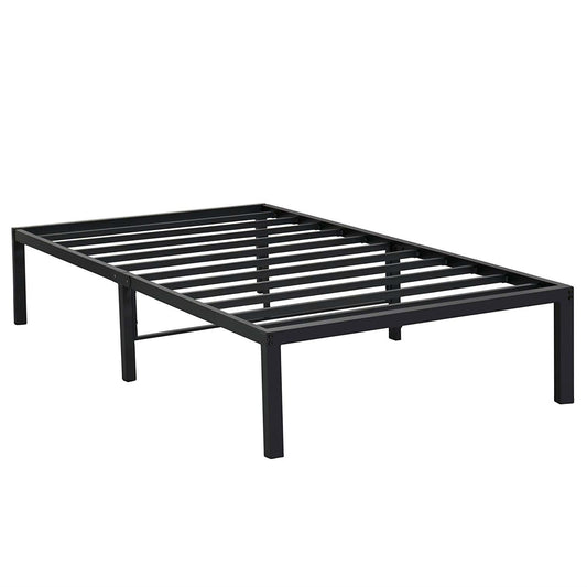 Base de cama con plataforma de metal negro resistente tamaño Twin XL