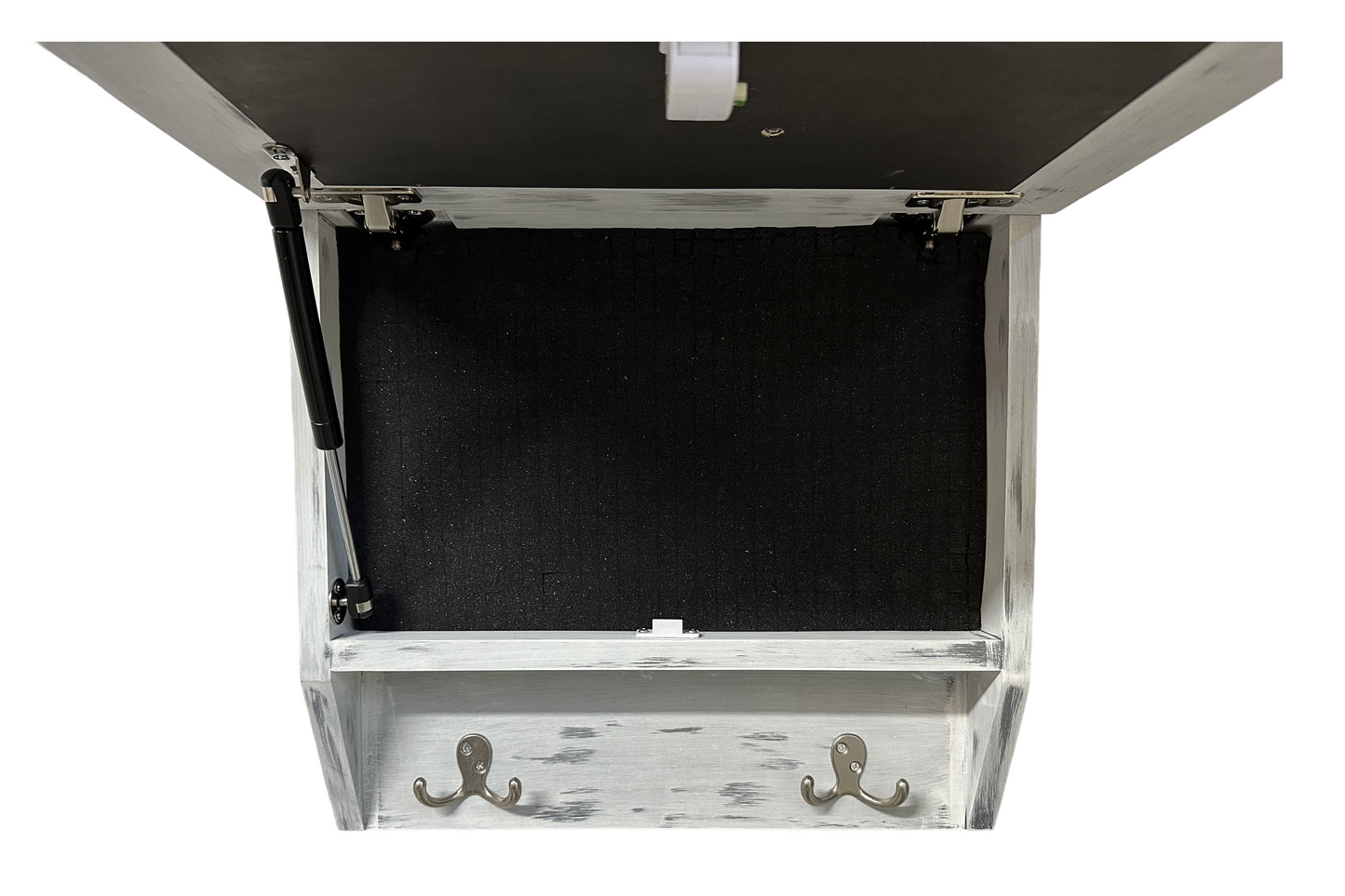 Snowcapped Mountain Scene Wall-Mounted Gun Cabinet – Hidden Lockable Storage with Rustic Charm