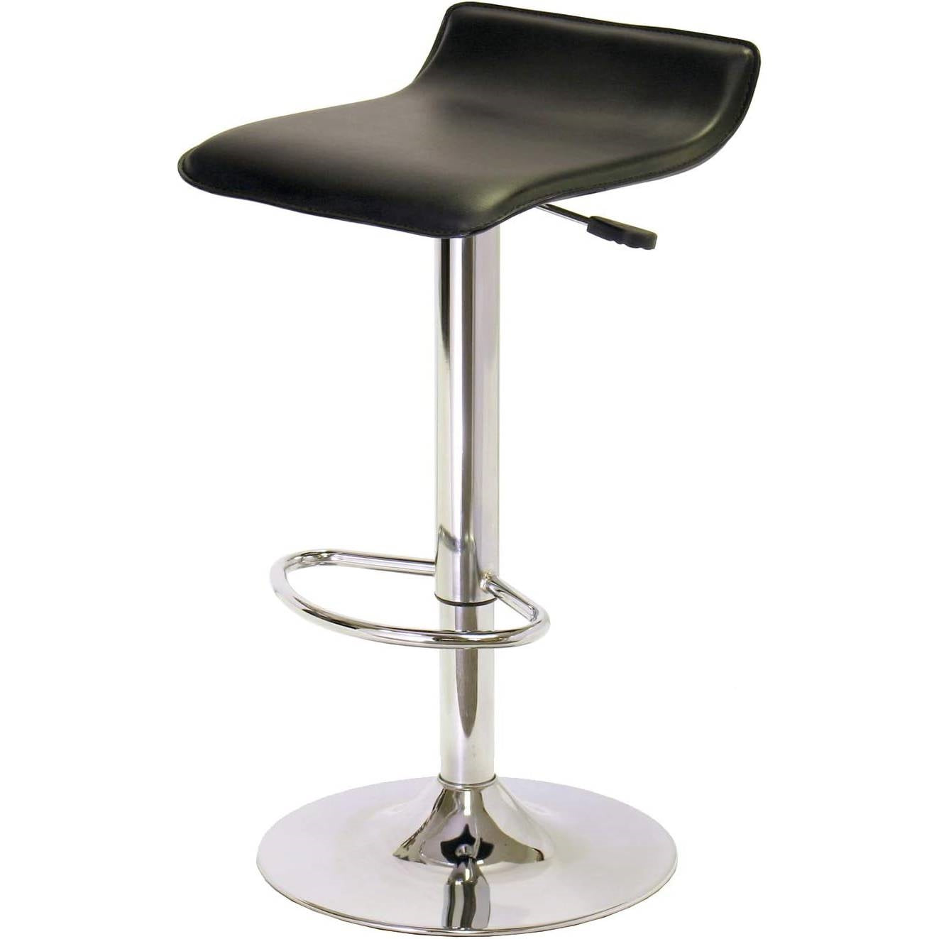 Taburetes modernos ajustables Air-Lift con asiento de PVC negro
