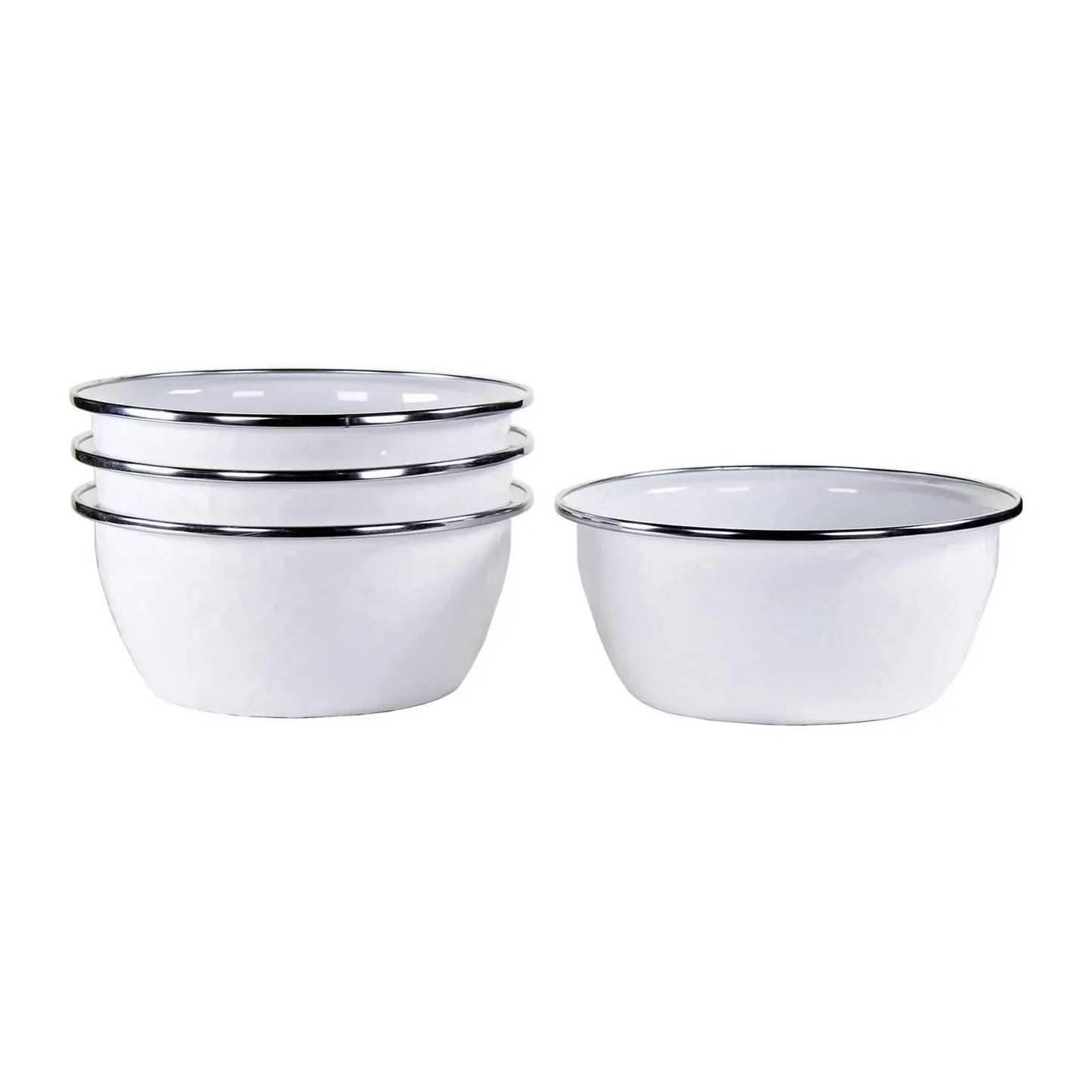 Golden Rabbit Enamelware Salad Bowls - Set of 4