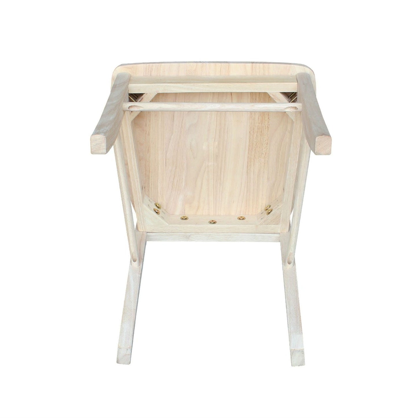 Juego de 2 - Sillas de comedor de madera sin terminar con respaldo en X