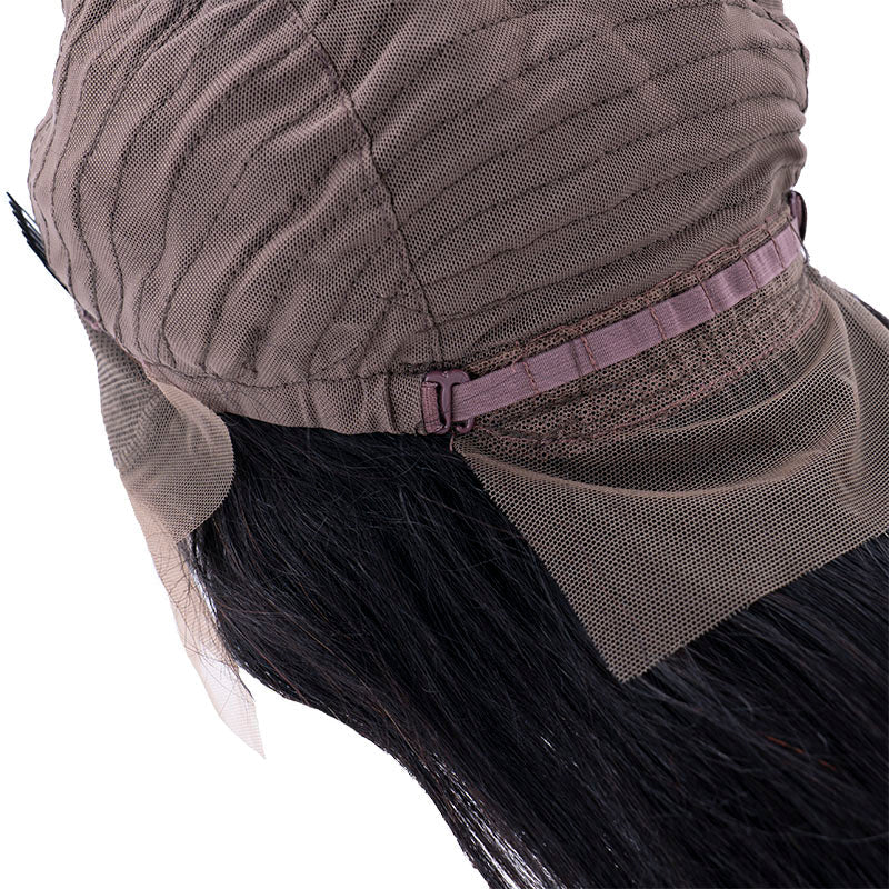 Peluca de pelo humano lacio de encaje frontal transparente de 13x4