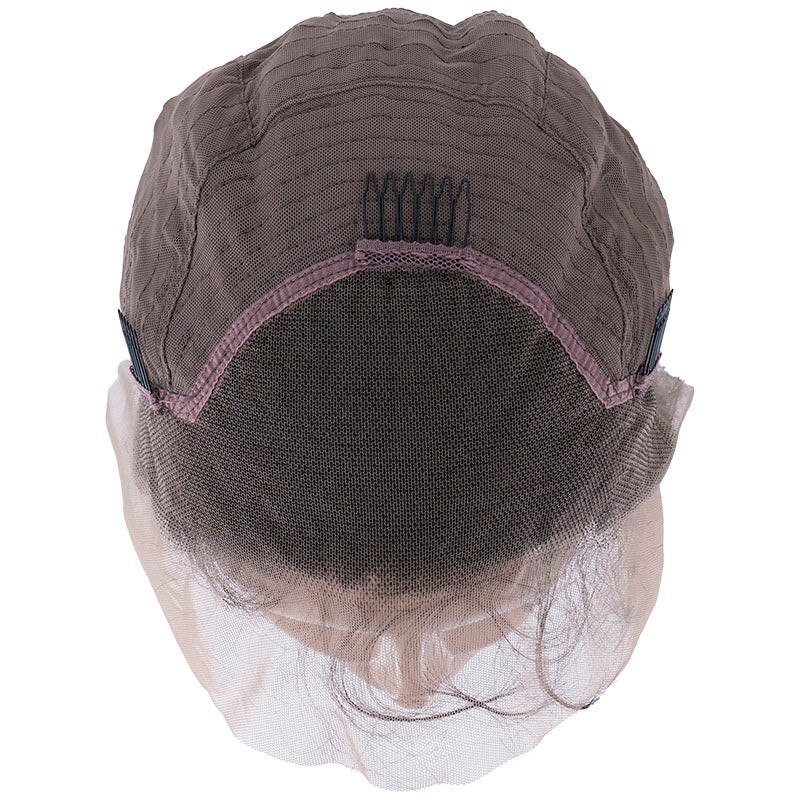 Peluca de pelo humano lacio de encaje frontal transparente de 13x4