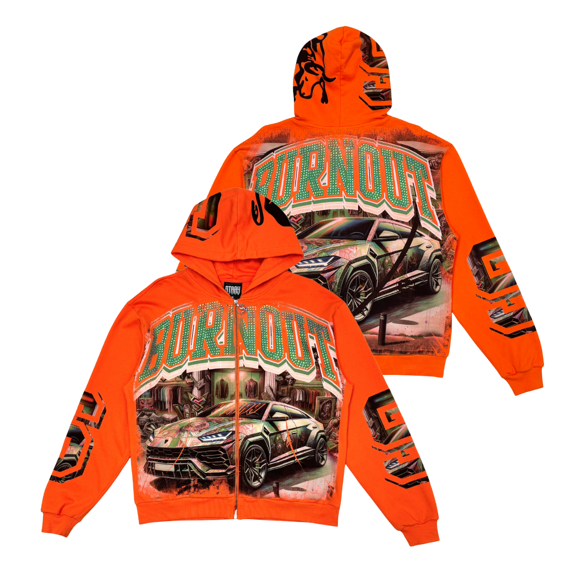 Stray burnout full-zip hoodie