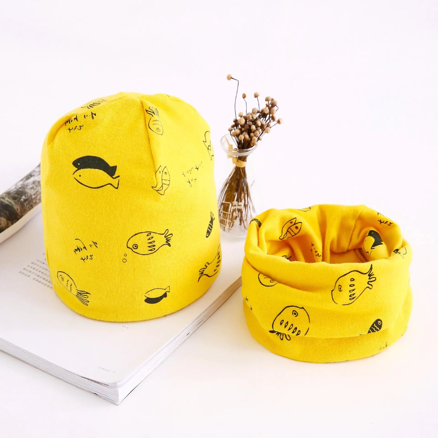 Autumn Winter Baby Cotton Scarf & Hat Set (Wholesale)