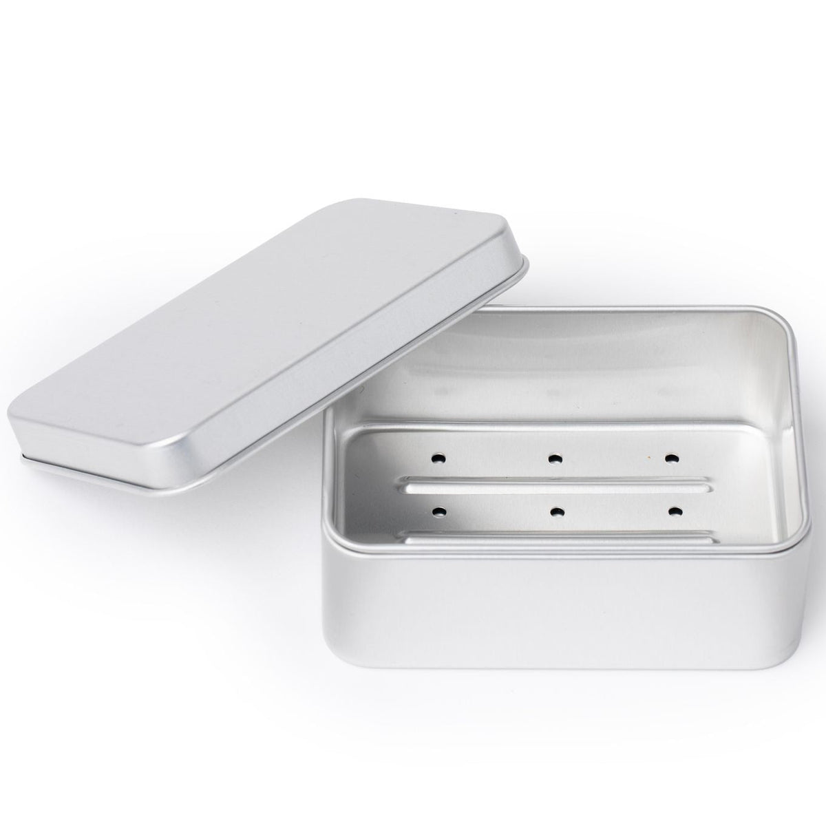 Jabonera de viaje de aluminio con drenaje