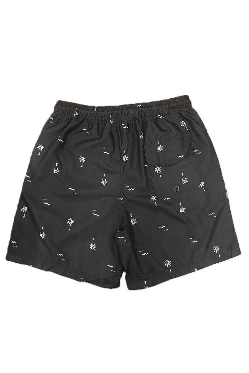 White Palm Print Swim Shorts