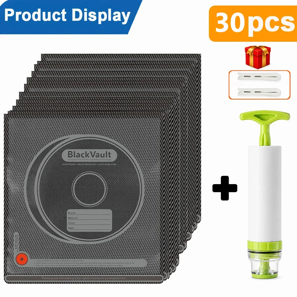 Black 3D Filament Vacuum Storage Bag Humidity Resistant Sealing Bag Keep Filament Dry Fit PLA ABS PETG TPU 3D Printer Filament