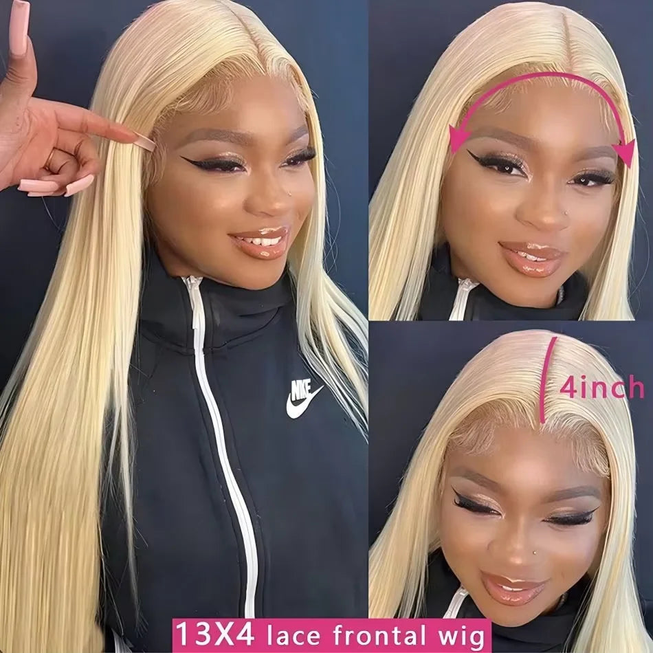 30 36 Inch 613 Straight Lace Front Wig Human Hair Blonde Real Human Hair Wig13x6 Hd Lace Frontal Wig Pre Plucked with Baby Hair