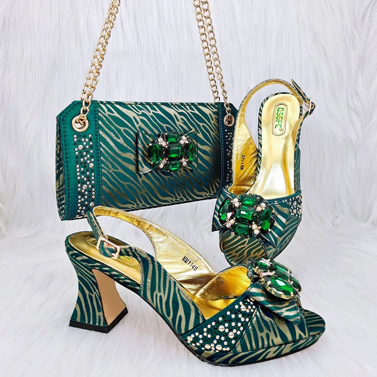 Juego a juego de zapatos y bolso nuevos HRF1-9