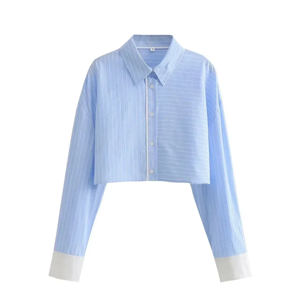 Foridol Stripes Crop Top+shirt 2 Pcs Outfits Women Casual Summer Autumn Casual Set Blue Matching Set Shorts Set Female Suit