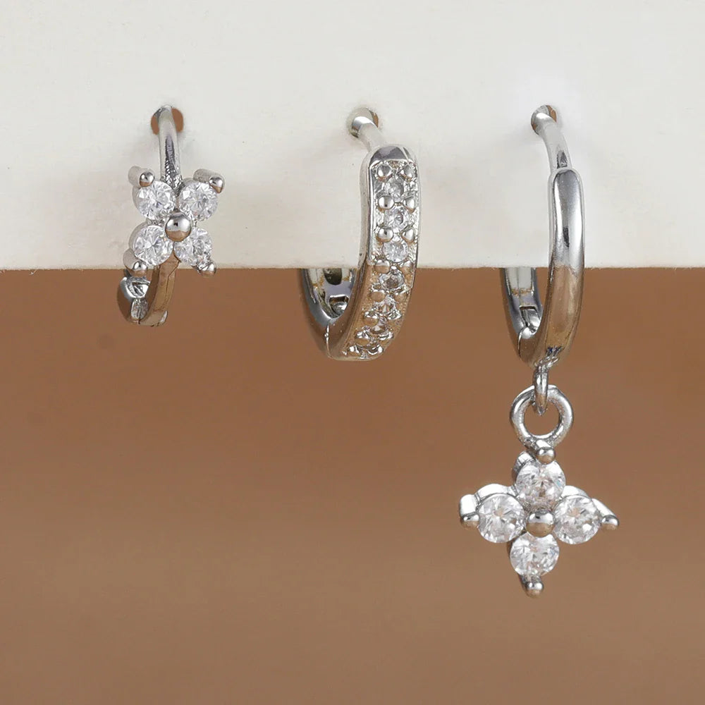 3PCS Flower Drop and Dangle Earring