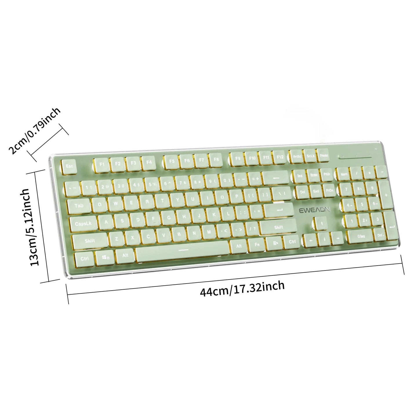 EWEADN Wireless Gaming Keyboard and Mouse Set, 104 Silent Keys, Backlit, All-Metal Panel, Ergonomic, Quiet Typing