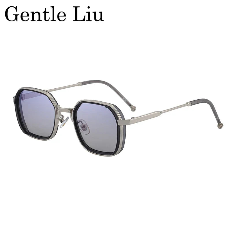 2026 Vintage Steampunk Square Sunglasses Men Polygon Small Metal Frame Sun Glasses Punk Black Eyewear For Male Driving Shades