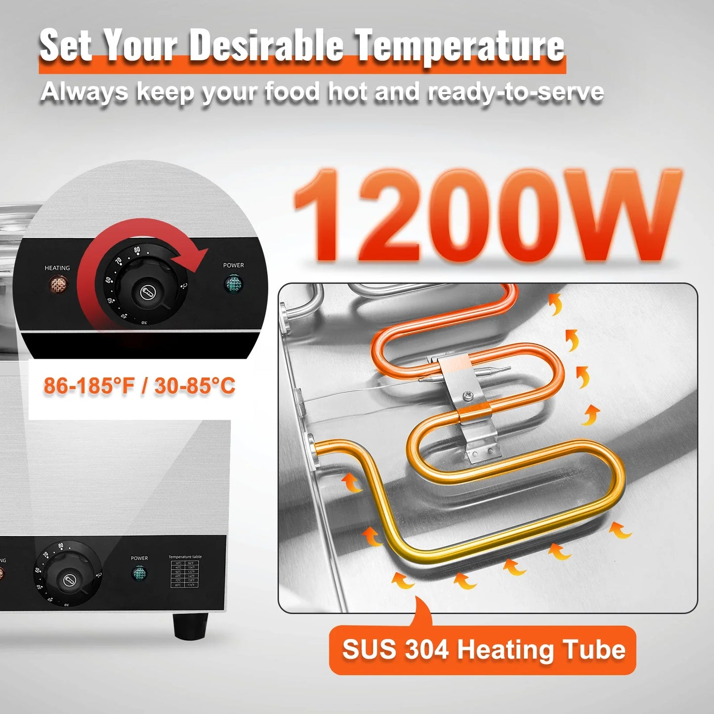 SucceBuy Electric Soup Warmer Stainless Steel Commercial Kitchens
