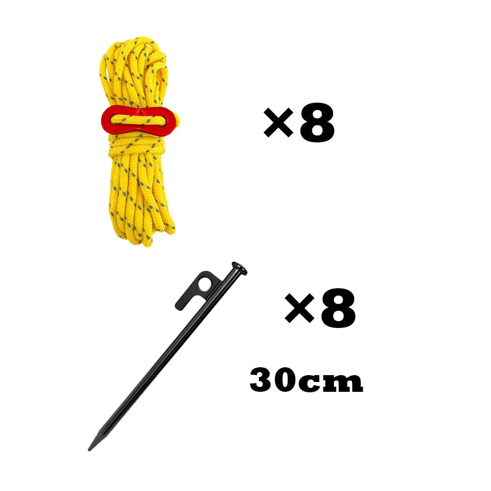 Tent Stakes Quality S45C Steel Tent Pegs Ground Stakes, Utility Camping Rope Nylon Core Para Cord for Camping Garden Hiking