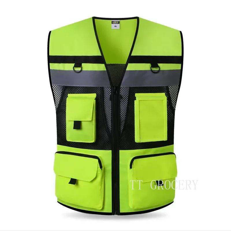 Safety First Men's Reflective Work Vest with Practical Features
