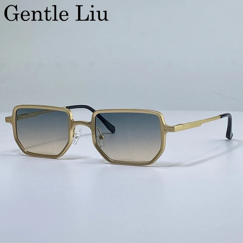 Classic Small Frame Steampunk Rectangle Sunglasses Men 2026 Luxury Brand Retro Punk Driving Sun Glasses For Male UV400 Shades