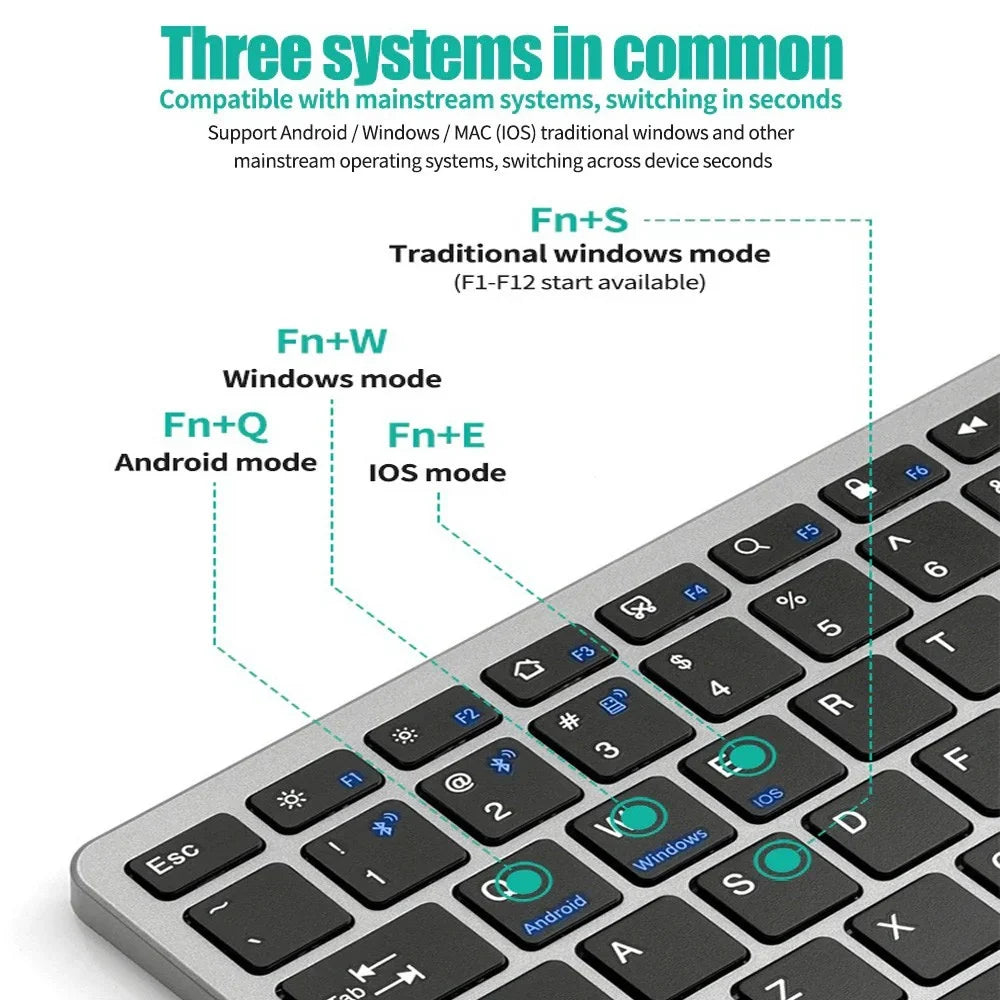 2.4G Wireless Keyboard Mouse Set Bluetooth 5.0 Keyboard Mouse Combo 2 modes Mini Keyboard Mouse For Laptop PC Accessories