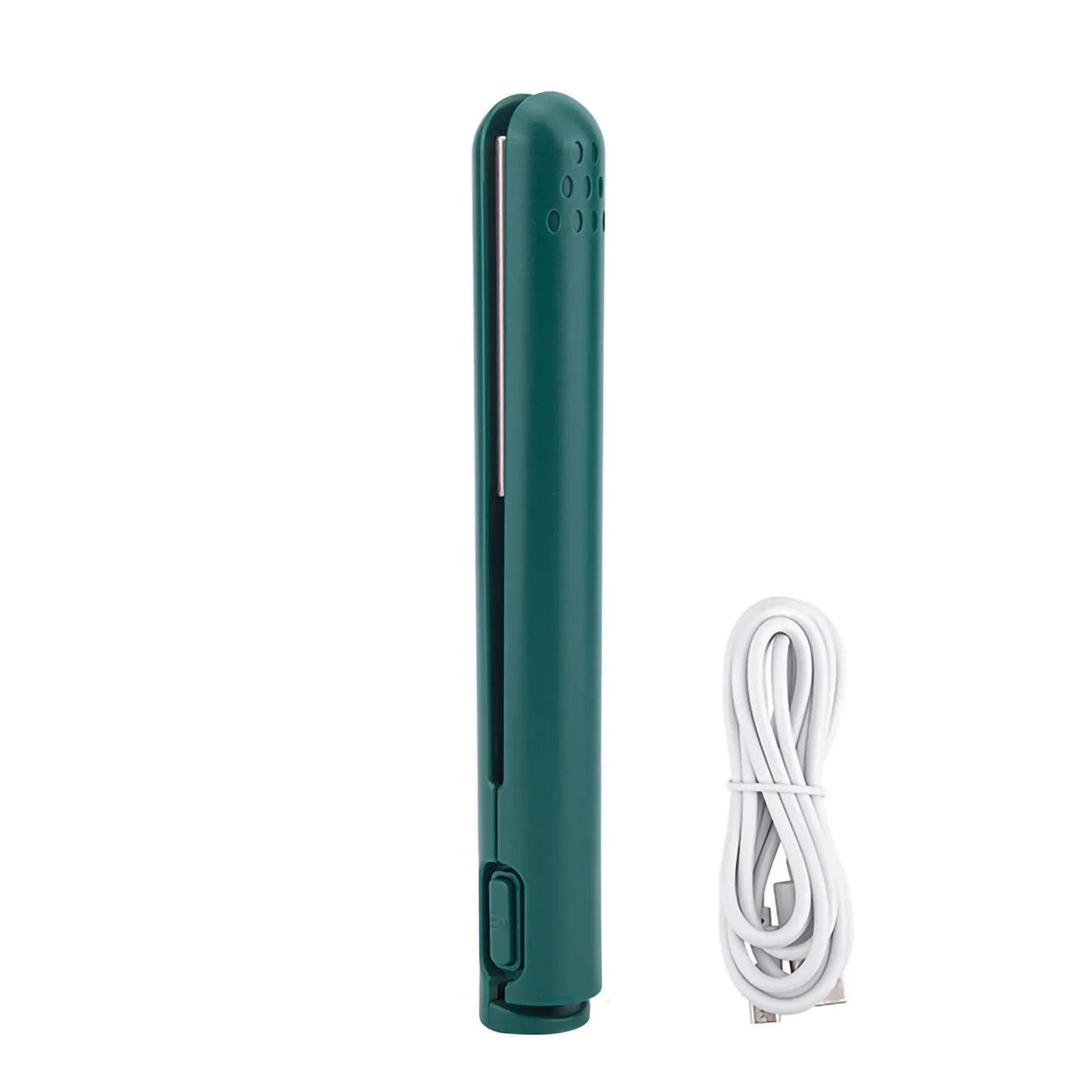 Heating Straightening Iron Mini 2 in 1 Hair Straightener USB Ceramics Heating Straightening Curling Flat Iron