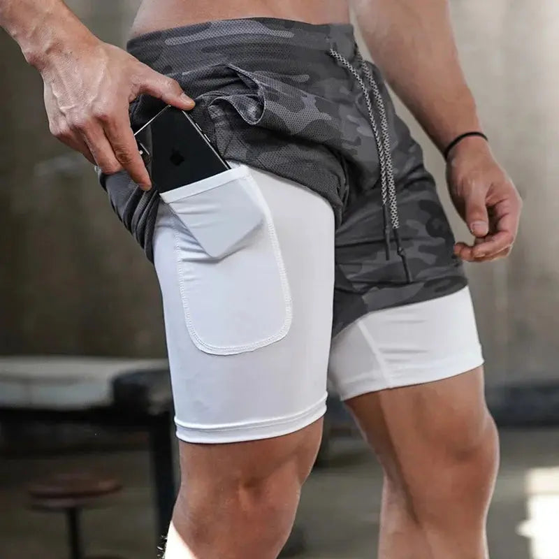 Men's Camo Running Shorts with Built in Liner