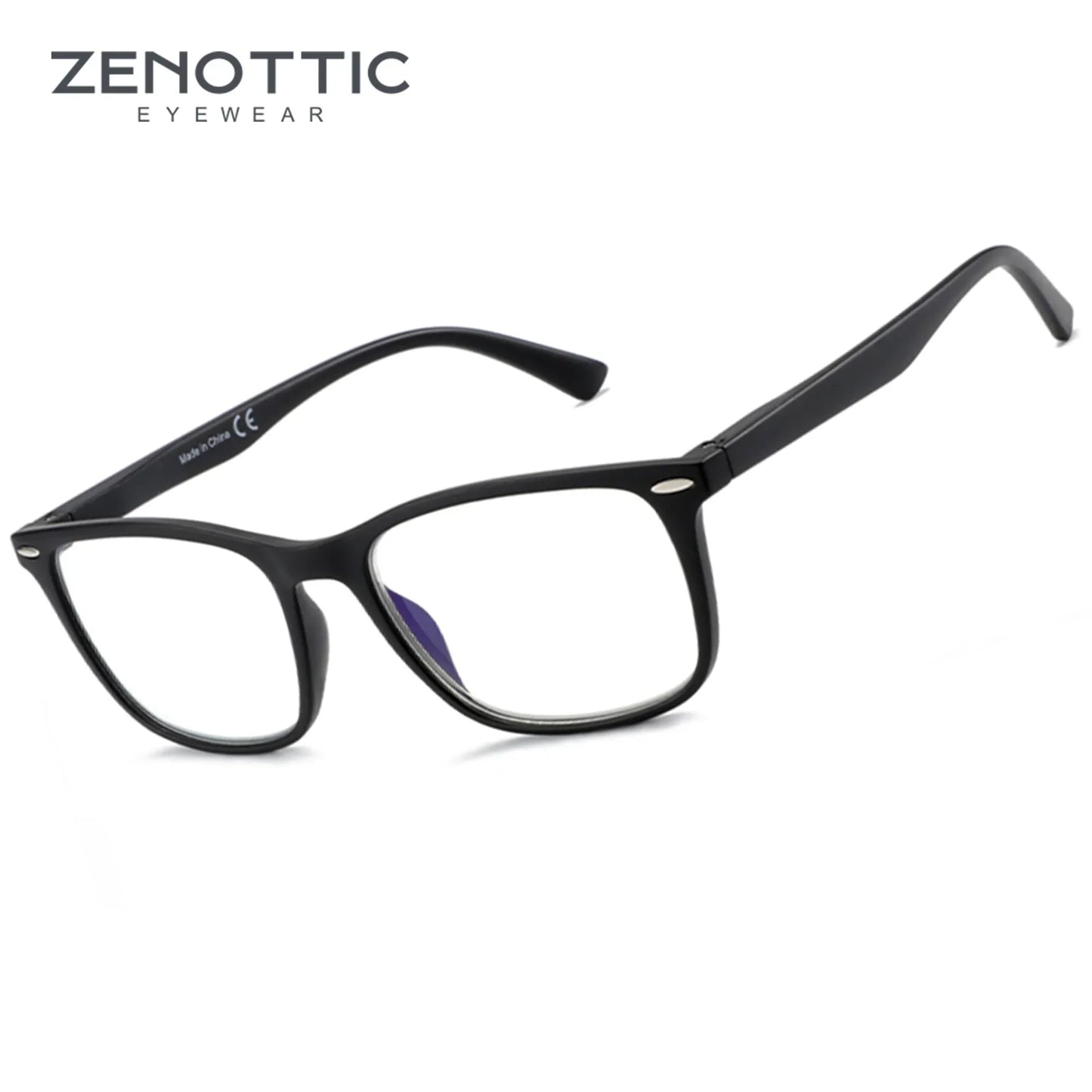 ZENOTTIC Fashion Square Reading Glasses Men Anti Blue Light Blocking Eyeglasses Computer Readers with Spring Hinge