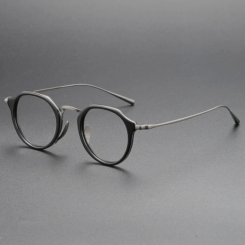 Acetate Titanium Glasses Frame Retro Luxury Round Eyeglasses Men Woman Irregular Fashion Eyewear