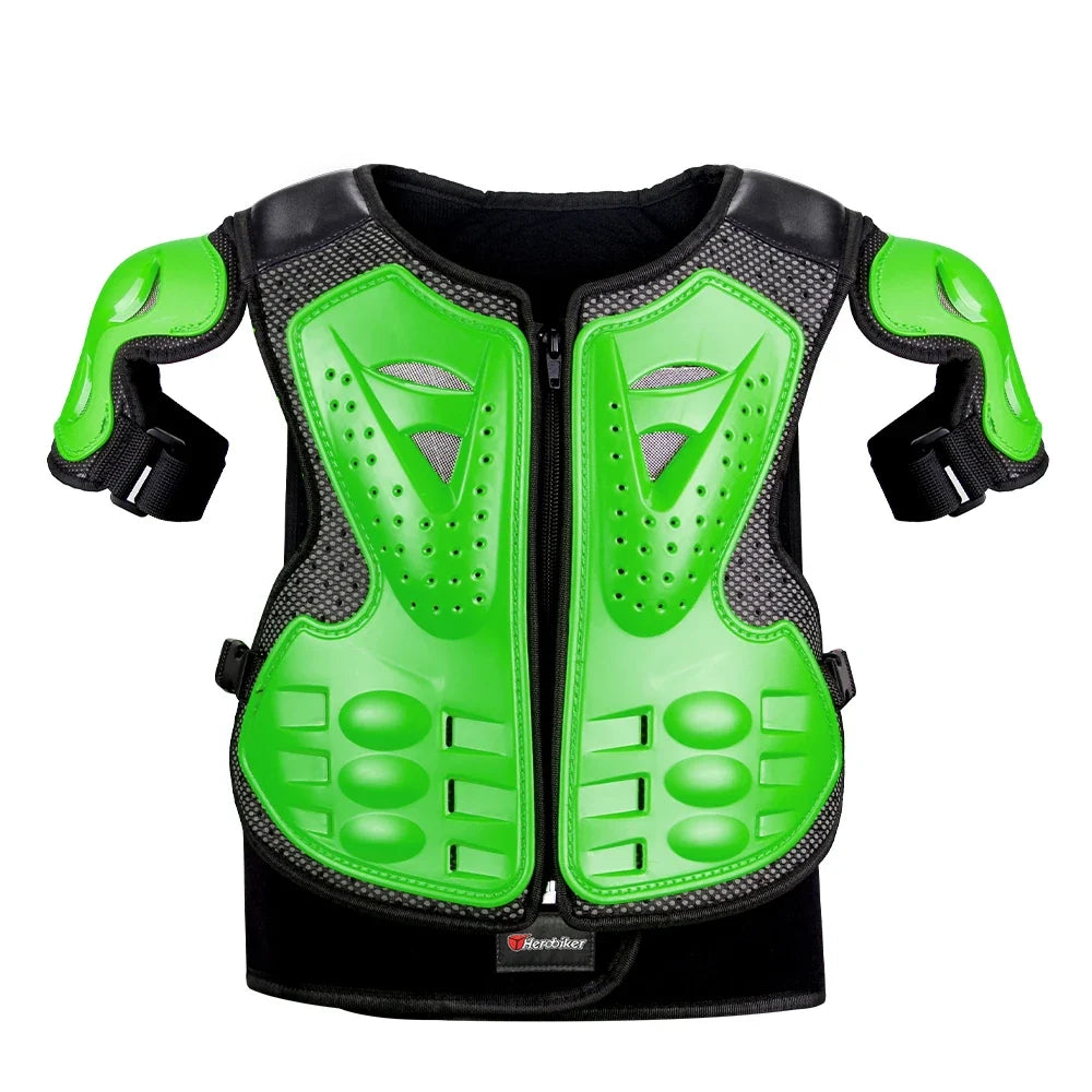 Kid's Motorcycle Armor Vest Protection Motocross Body Armor Jacket Protective Armors Riding Kneepads Moto Full Armor Children