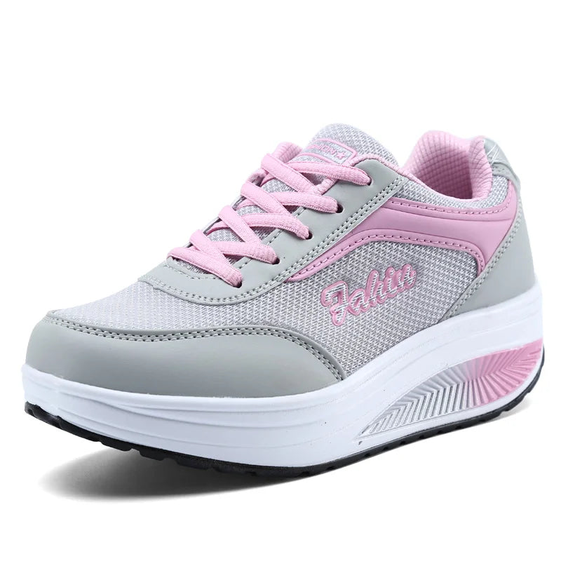 Women Breathable Lightweight Platform Walking Sneakers