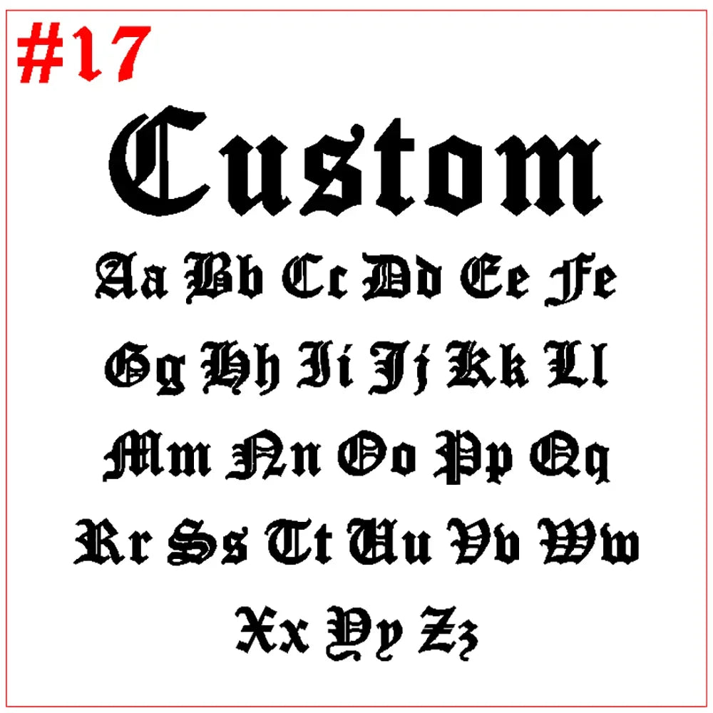 12MM Men' Gothic Rings Personalized Old English Hip-Hop Name Ring