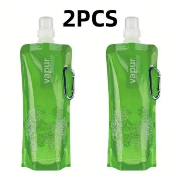 500ML Portable Ultralight Foldable Silicone Folding Water Bottle Water Bag Outdoor Sport Supplies Hiking Camping Soft Flask Bag