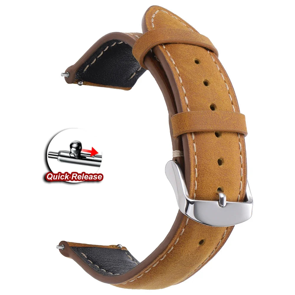 Amazfit Balance, GTR, GTS & Bip Vintage Stitched Leather Band
