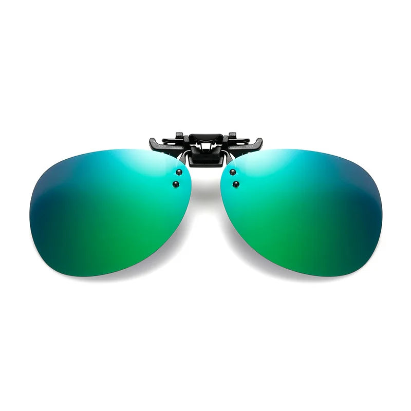 VIVIBEE Rimless Pilot Flip Up Clip on Sunglasses Oversized Men Polarized Clips Aviation Big Size Driving Women UV400 Glasses