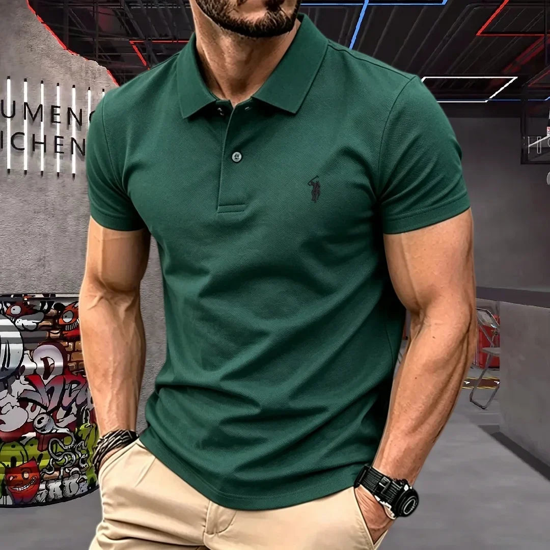 100% Pure Cotton High-End Brand Men's Short Sleeve Polo Shirt Summer
