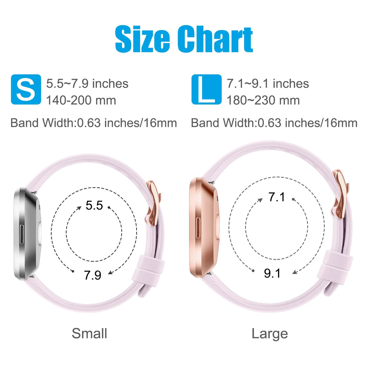 Silicone Fitbit Versa & Sense Bands