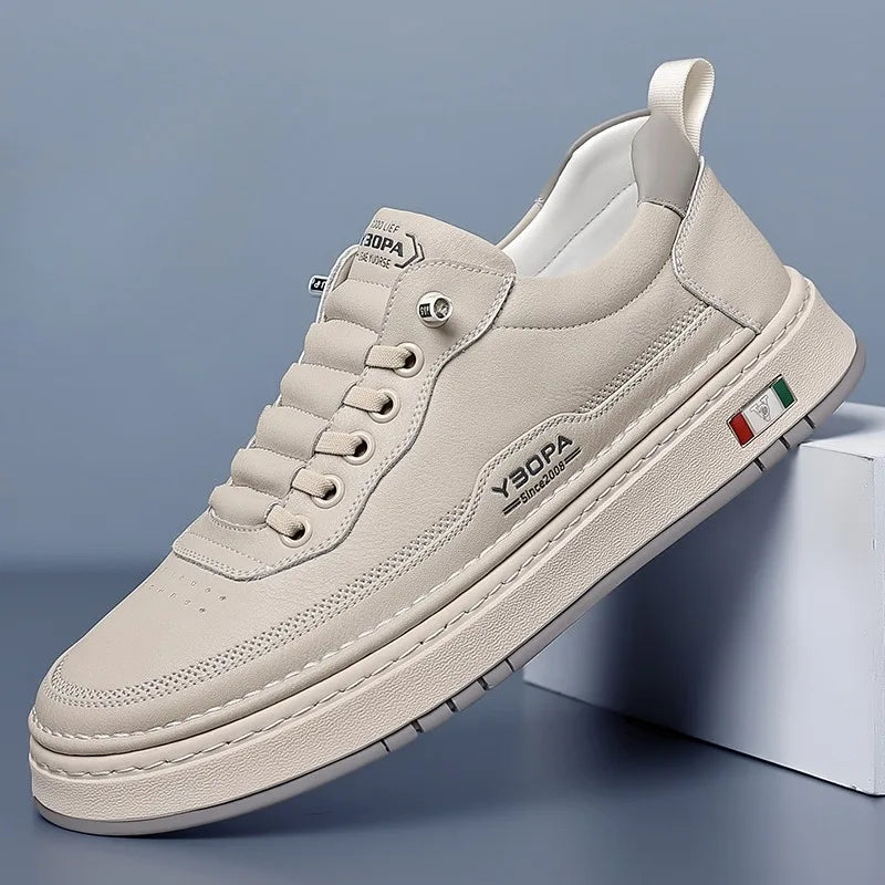 New Large Size 38-48 Leather Men's Sneakers Fashion Casual Men's Platform Sneakers Spring Autumn Designer Board Shoes Man
