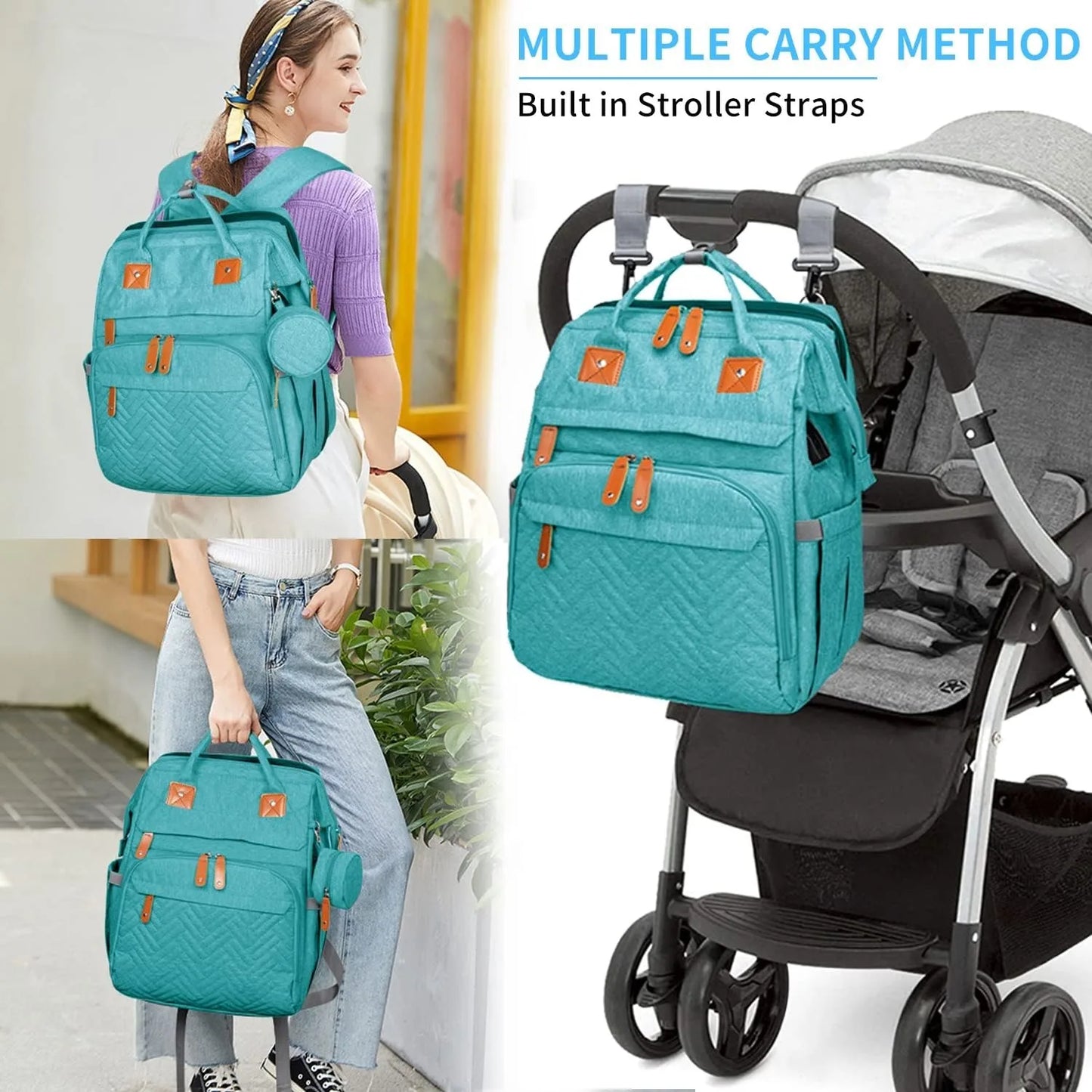 Baby Diaper Bags with Changing Station, Waterproof Large Capacity