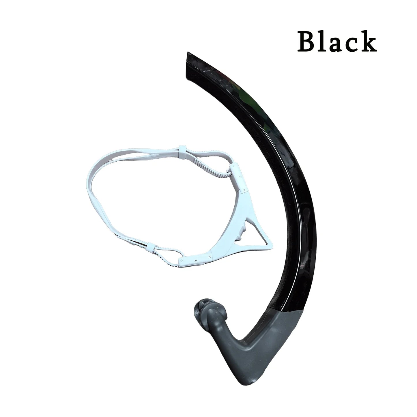Adult Swimming Snorkel Tube, Snorkelling Training Front Breathing Tube Center Mount Silicone Mouthpiece Freestyle Breathing Tube