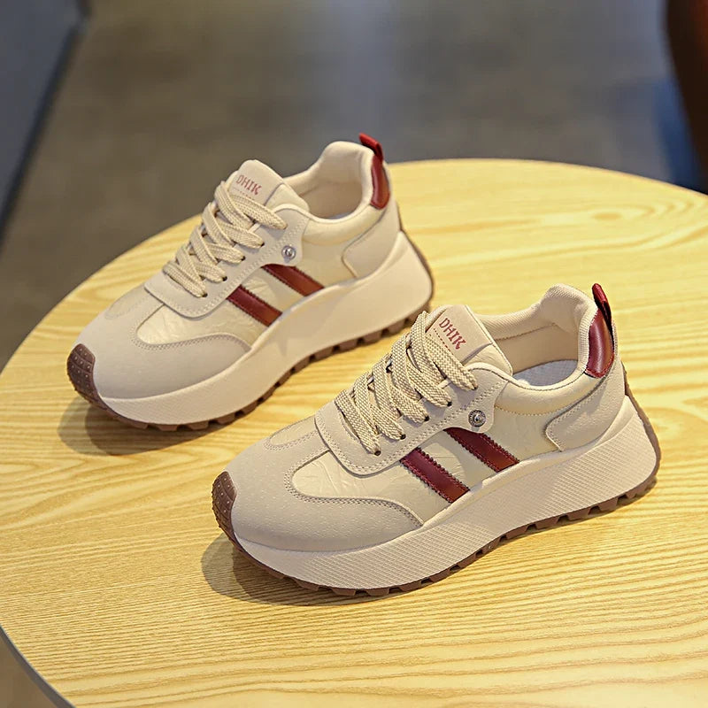 Moipheng Women Shoes Breathable Lace Up Platform Sneakers Lightweight Outdoor Training Sport Shoes Casual Running Sneaker Tenis