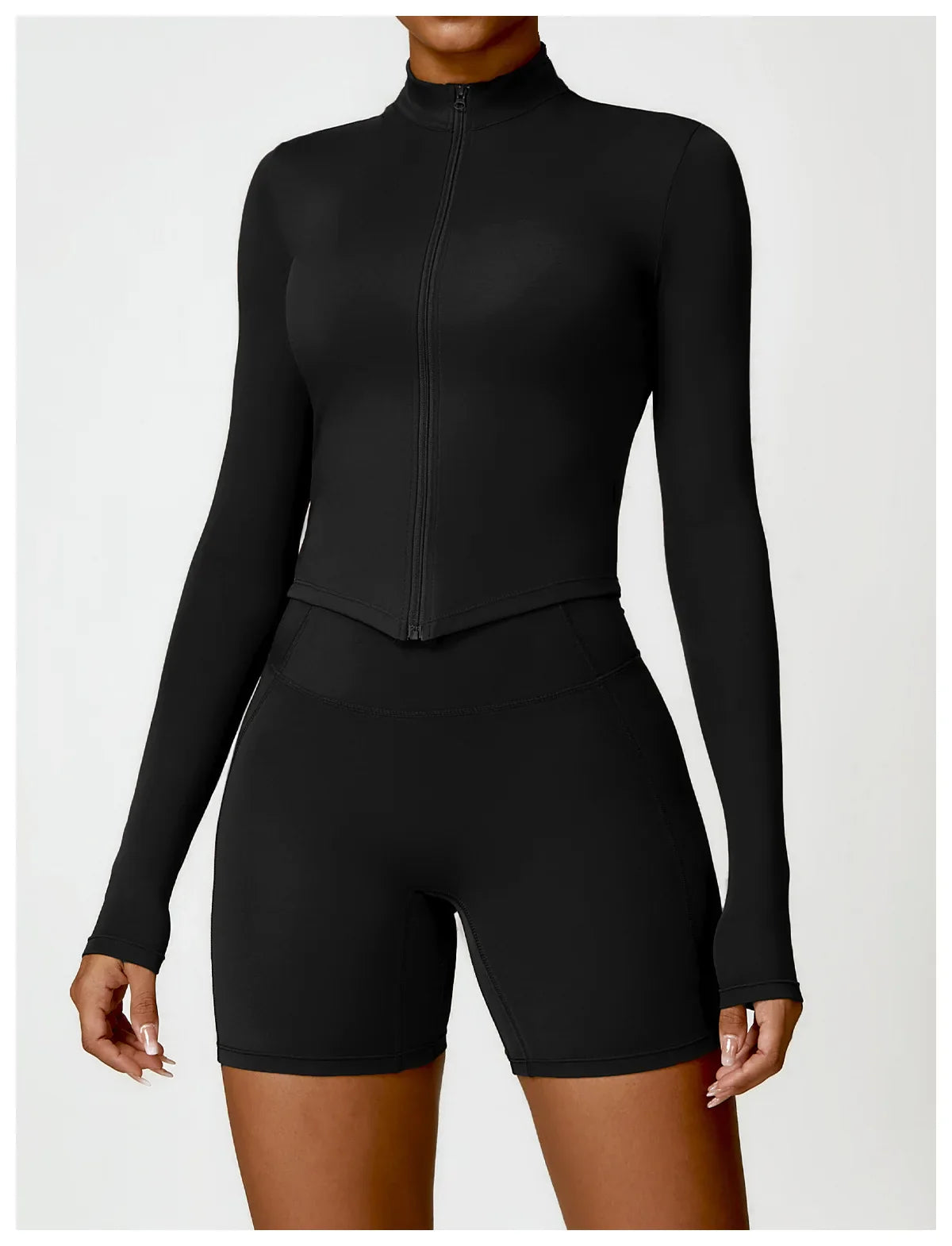 Chaqueta de mujer con cremallera completa y estilo deportivo
