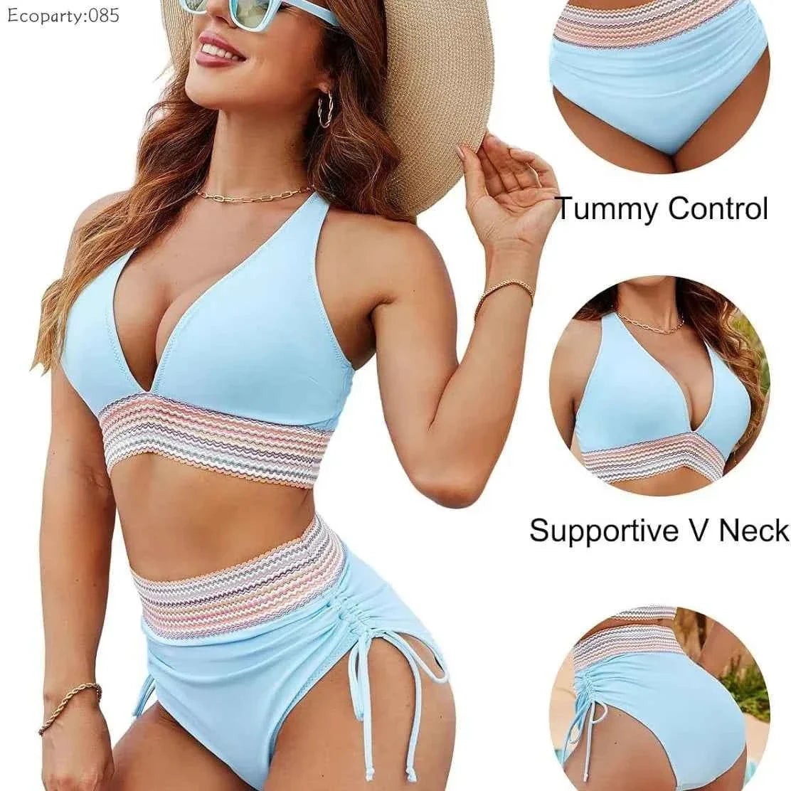 High Waist Push Up Bikini Set for Women