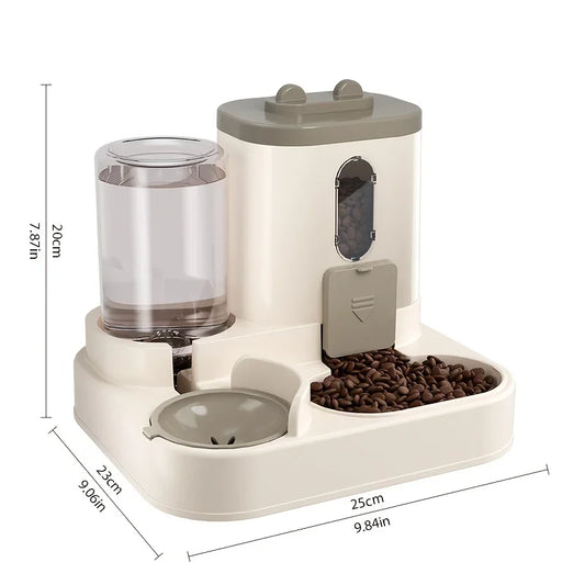 Dispensador automático 2 en 1 de comida y agua para mascotas