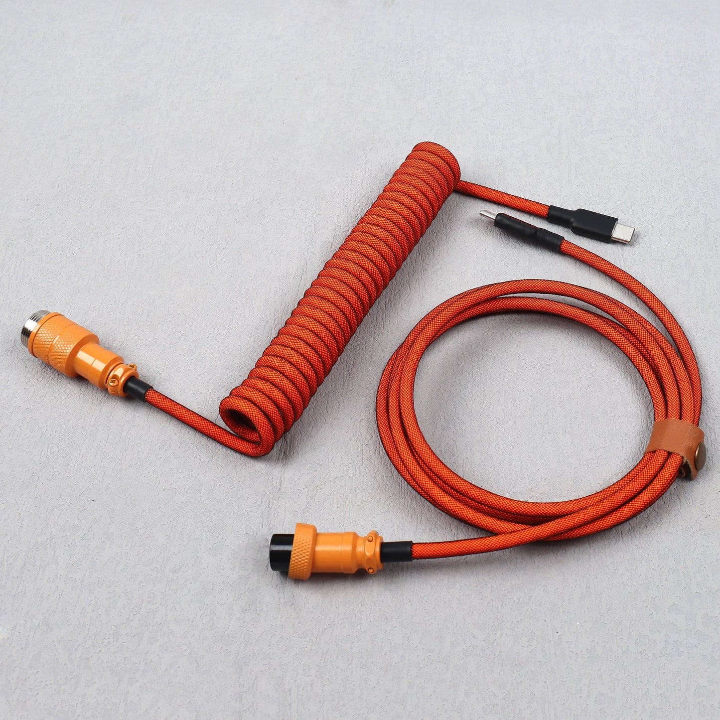 Mechanical Keyboard Type C to C End Coiled Cables with Detachable Aviator Connector Gaming Keyboard Wire