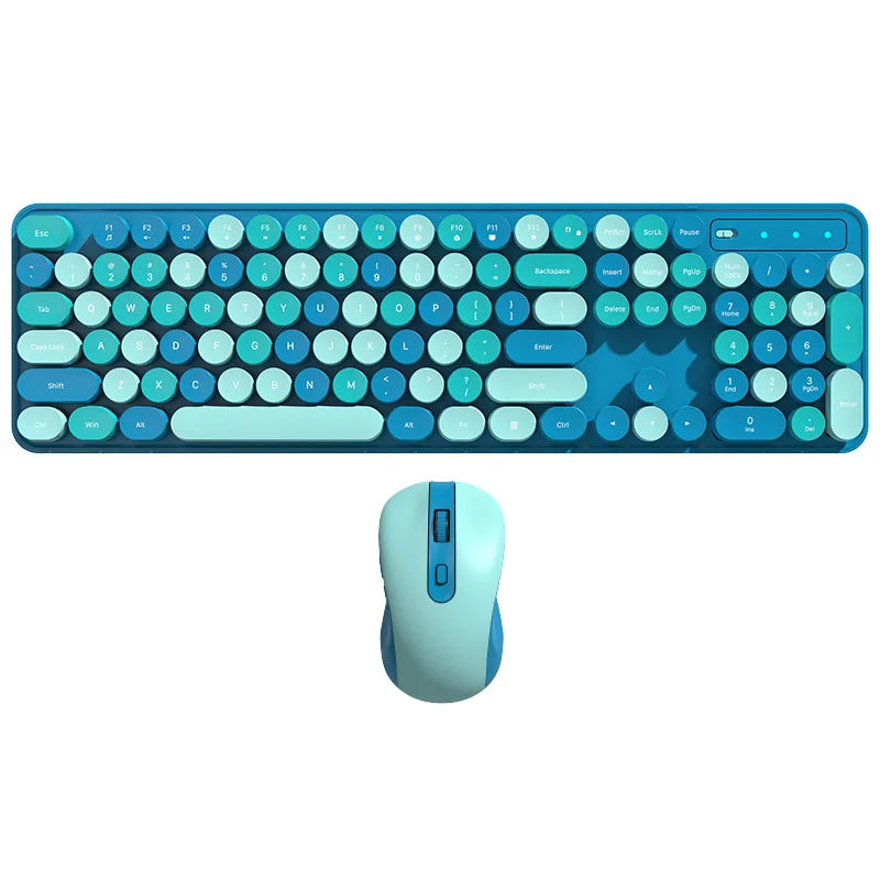 Wireless Keyboard Mouse Set High-Looking Girl Silent Office retro Cute Pink