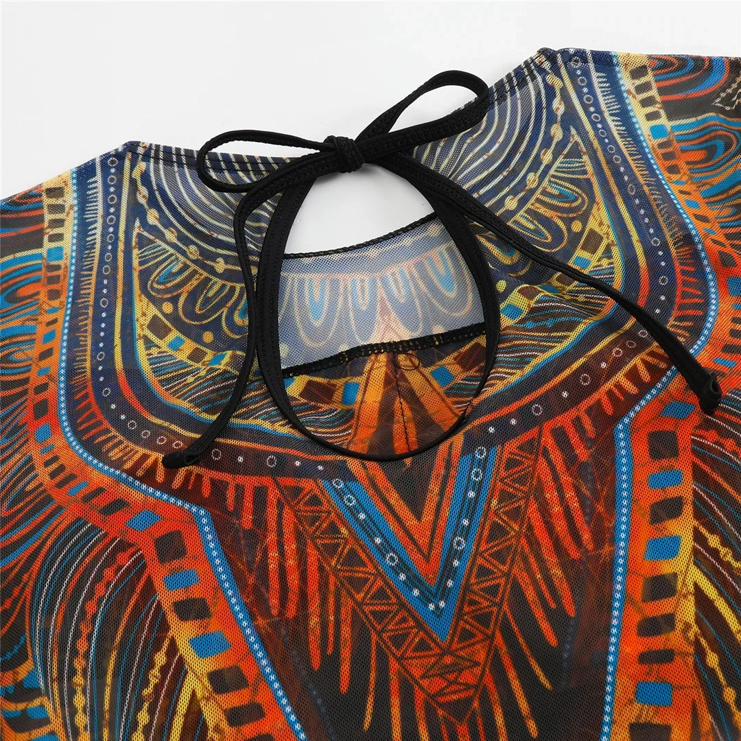 S - XXL 3PCS New Printed Long Sleeve With Pants Sarong Women Swimwear One Piece Swimsuit Female Bather Bathing Suit Swim V7180