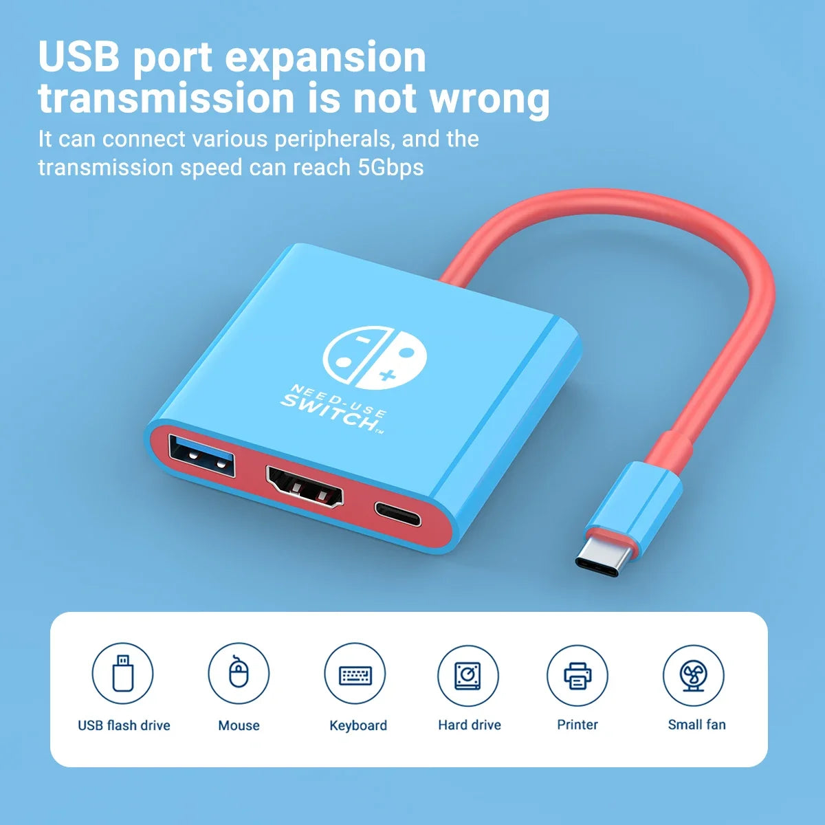 3 in 1 USB C Docking Station 4K HDMI GAME HUB Adapter 100W PD USB 3.0 Hub for Switch, MacBook & Phones